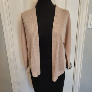 NIC+ZOE Light Rose Gold Pink Open-Front Cardigan